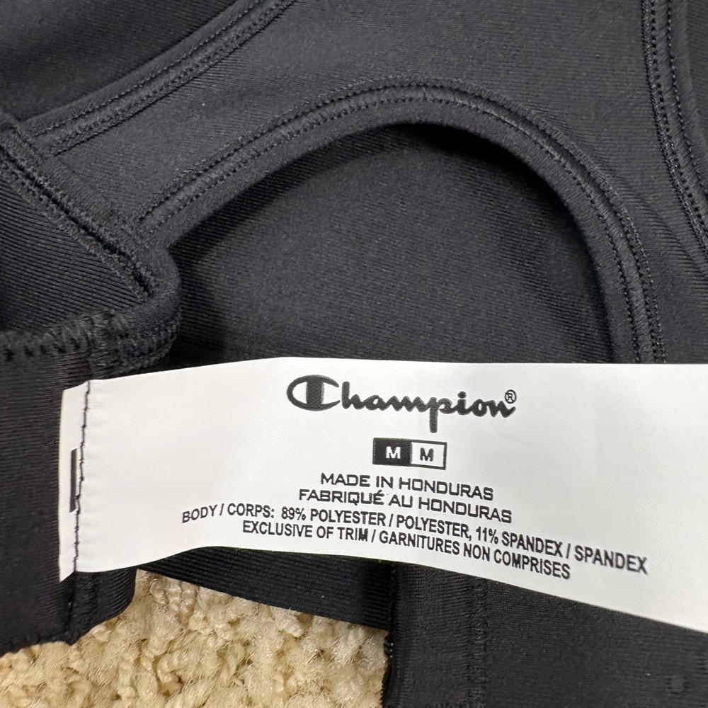 Champion NWT Wom Med Black Absolute Shape Compression Sports Bra Removable Shape - Picture 3 of 5
